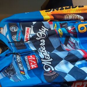 Members Only Sport Blue Racing Hoodie for Men Or Big Kids new.  Large  SALE